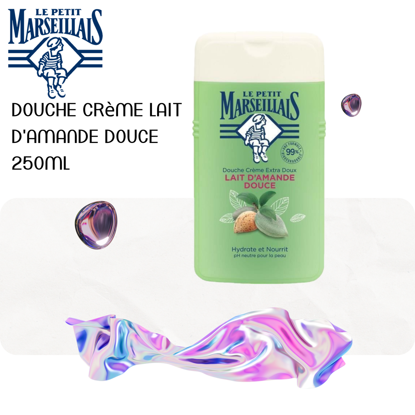 Douche crème lait d'amande douce 250ml - LE PETIT MARSEILLAIS