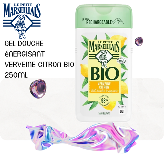 Gel douche énergisant verveine citron Bio 250ml - LE PETIT MARSEILLAIS