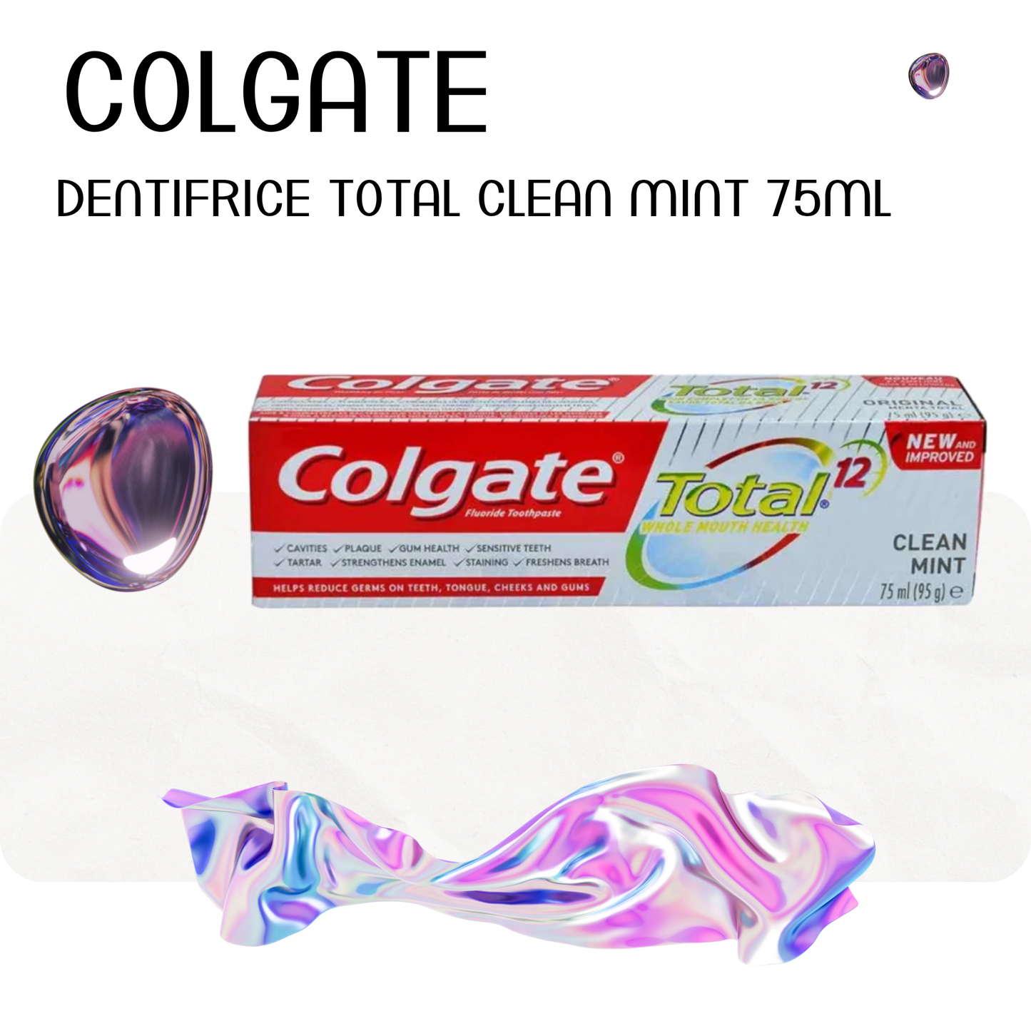 Dentifrice total clean mint 75ml - COLGATE