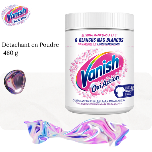 Détachant en Poudre Vanish Oxi Action Crystal White – 480 g