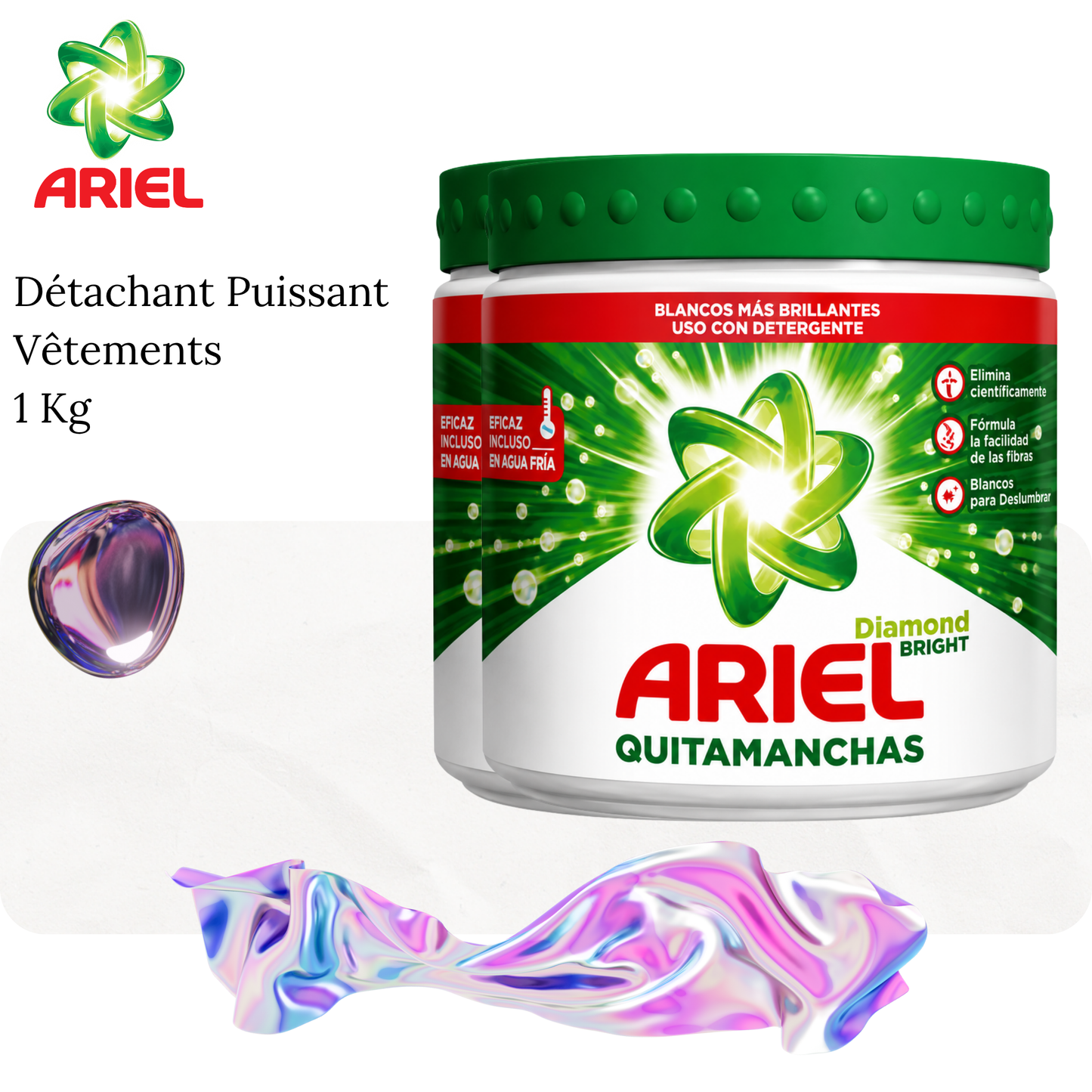 ARIEL Quitamanchas Color 1 Kg – Détachant Puissant Vêtements Couleur
