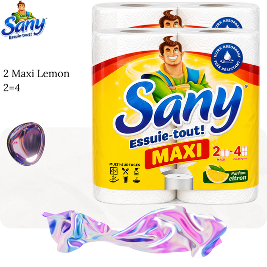 Essuie tout Maxi citron x4 rouleaux 3+1 gratuit - SANY