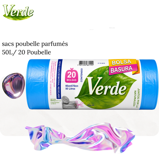 sacs poubelle parfumés 50L/ 20 Poubelle - Verde