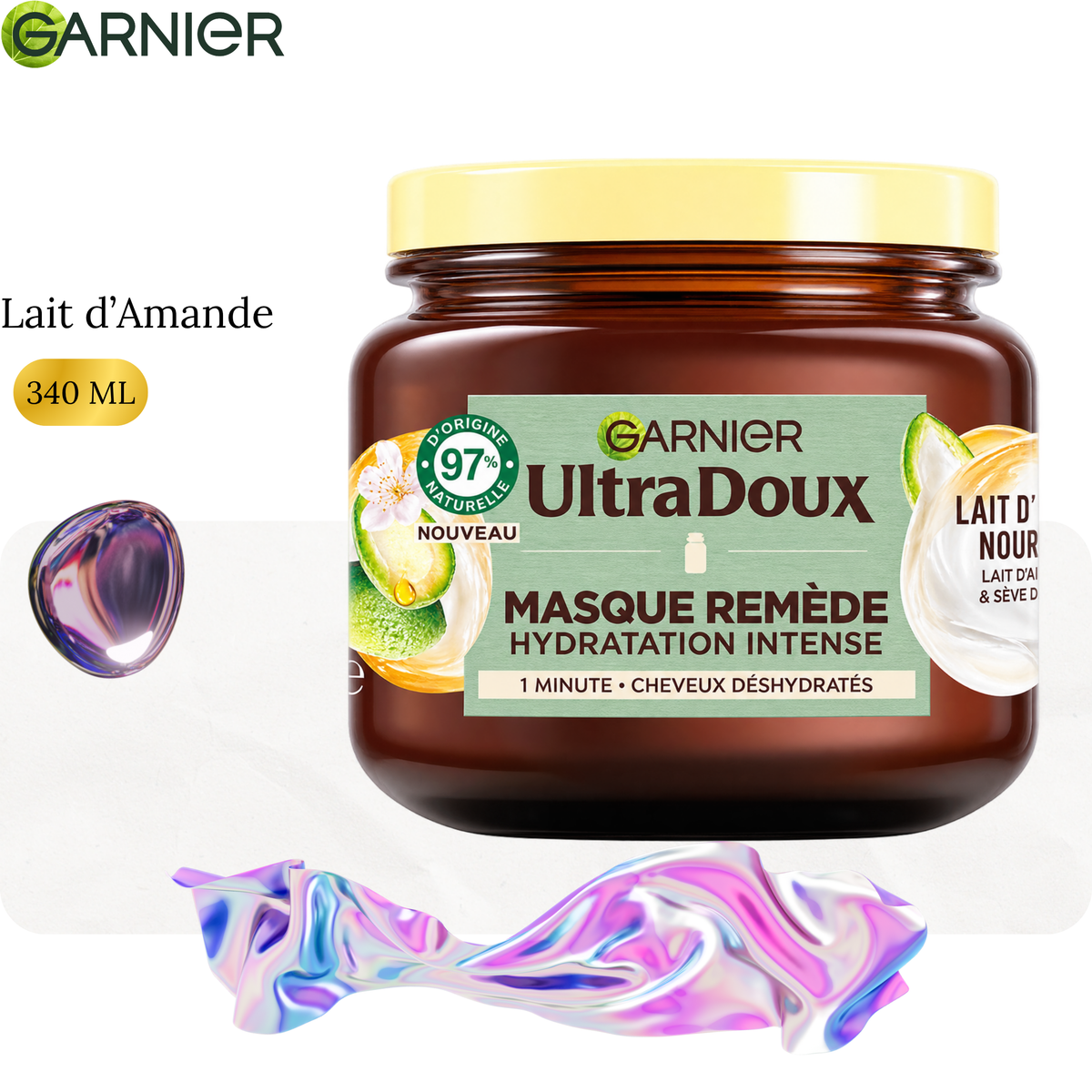 Masque Remède Hydratation Intense Lait d’Amande Nourricier 340 ml - ULTRA DOUX