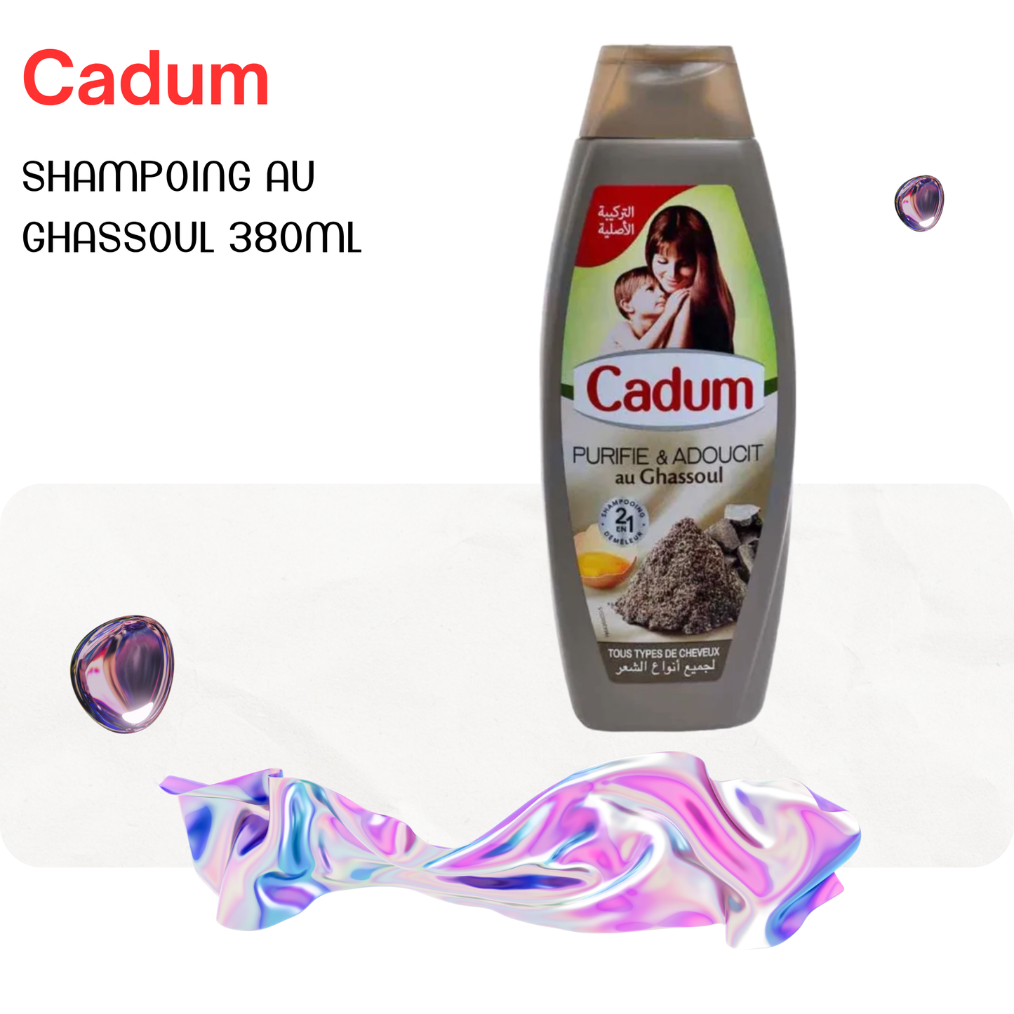 Shampoing au ghassoul 380ml - CADUM