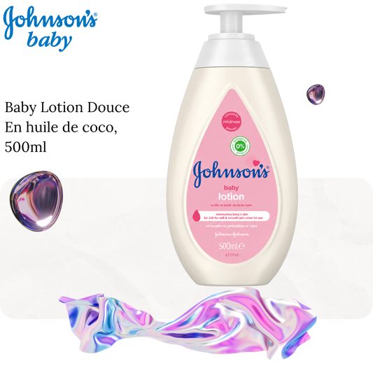 Jonson's Baby Lotion Douce, Nourrissante et Hydratante en huile de coco, 500ml