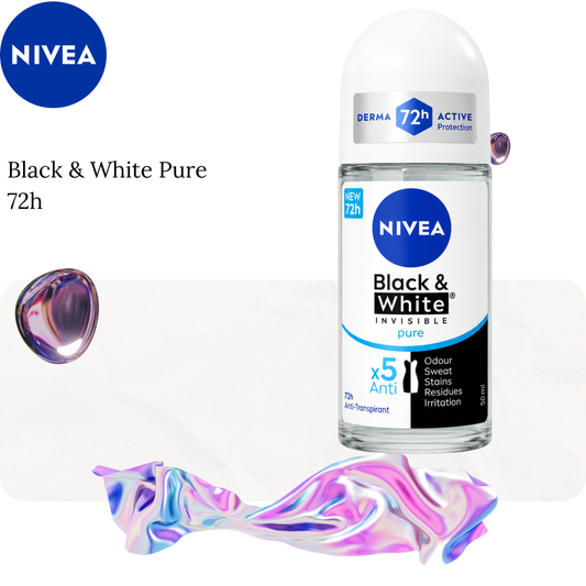 Deodorant Roll-on femme Black & White Pure  72h - Nivea