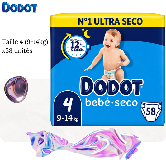 Couches Taille 4 (9-14kg) x58 unités - DODOT