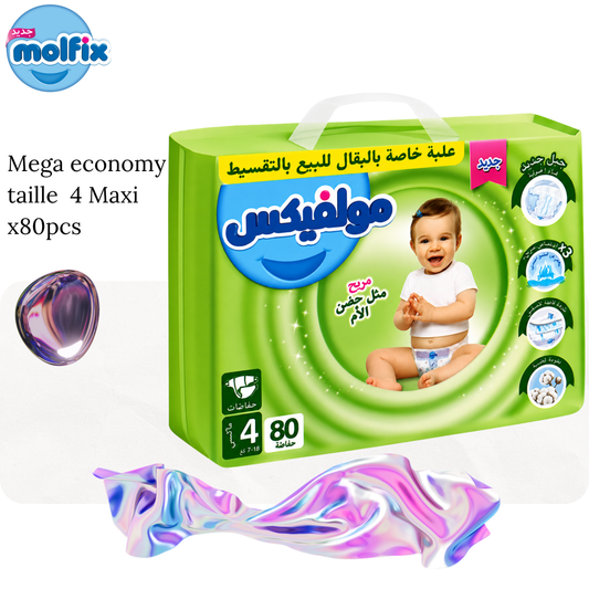 Couches bébé Mega taille 4 Maxi x80 pcs - MOLFIX
