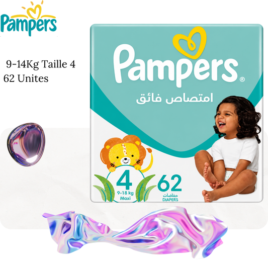 Couches Bébé 9-14Kg Mainline Taille 4 x62 unités - PAMPERS
