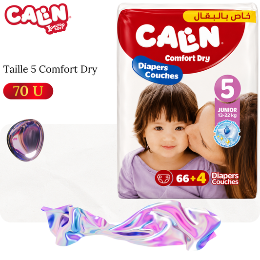 Couches bébé confort dry taille 5 Junior  x70 pcs - CALIN