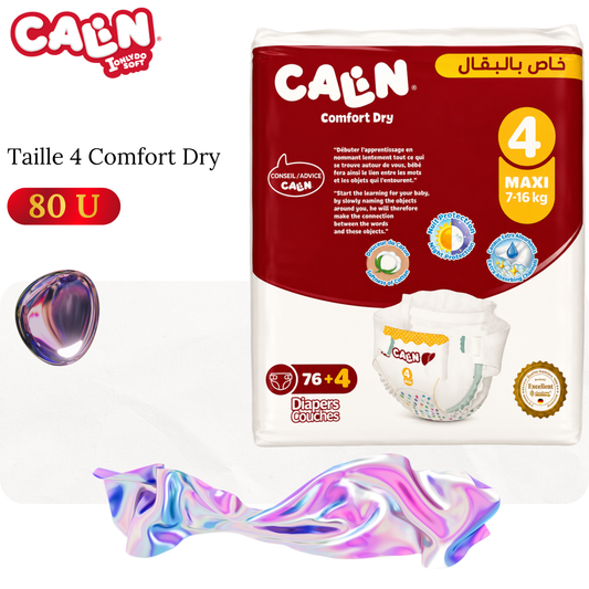 Couches bébé confort dry taille 4 Maxi  x80 pcs - CALIN