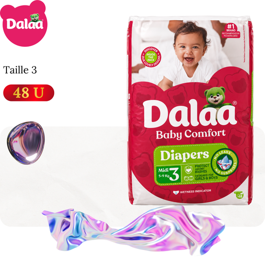 Couches bébé baby comfort taille 3 midi x48 pcs - DALAA