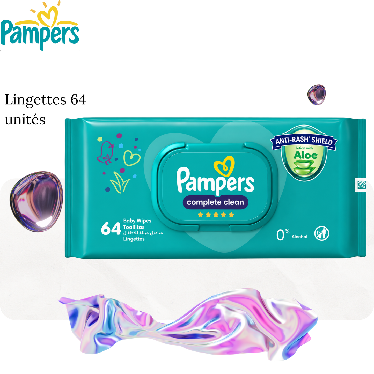 Lingettes 64 unités Complete Clean - PAMPERS