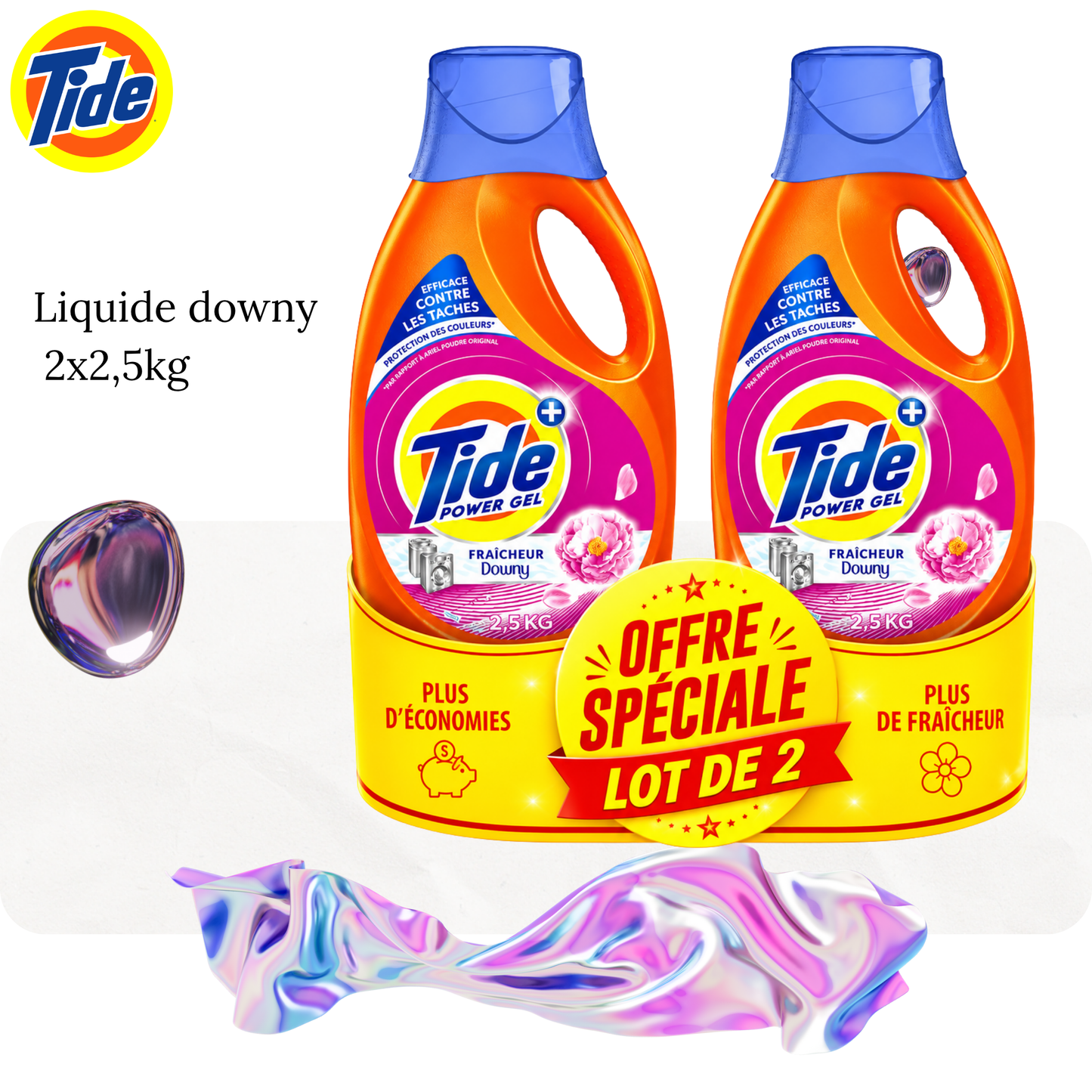 Lessives machine liquides downy 2x2.5L - TIDE